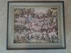 Gobelin in Antieke Lijst - Jachttafereel, Antiek en Kunst, Antiek | Kleden en Textiel, Ophalen of Verzenden