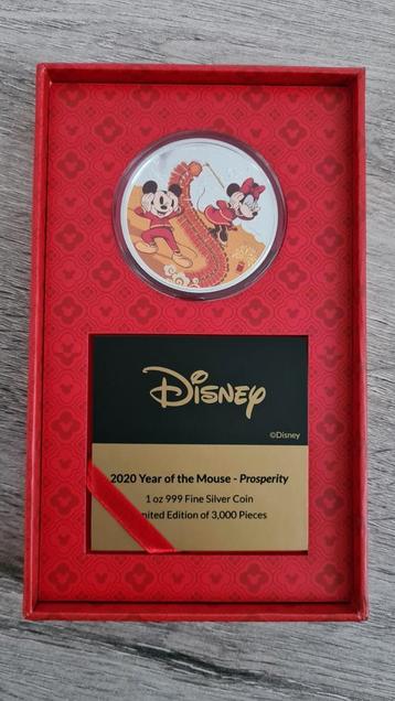 Disney 2020 "Year of the Mouse Prosperity" 1 Oz Silver Coin beschikbaar voor biedingen