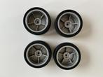 Tamiya 1/10 banden met velg, Ophalen of Verzenden, Gebruikt, Elektro, Onderdeel