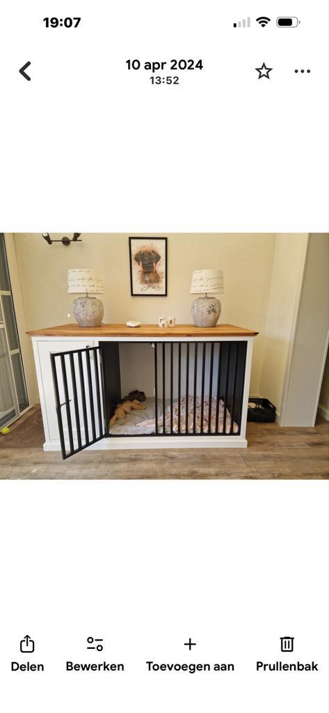 Benchkast, Dieren en Toebehoren, Hondenhokken, Zo goed als nieuw, Hondenhok, 100 cm of meer, 110 cm of meer, Ophalen