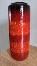 West Germany vaas, Scheurich, vintage, rood, geel, oranje, Aardewerk of Porselein, Ophalen of Verzenden, Zo goed als nieuw, Minder dan 50 cm