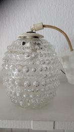 Franse Retro Vintage hanglamp van bubbeltjes glas, Huis en Inrichting, Lampen | Hanglampen, Ophalen of Verzenden, Gebruikt, Glas