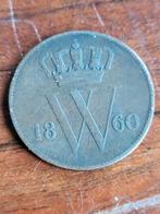 Oude 1 cent munt Willem III 1860, Ophalen of Verzenden, Koning Willem III, 1 cent, Losse munt