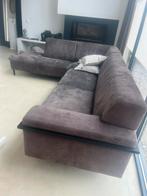 Mooie bank suede leer antraciet, Ophalen, Zo goed als nieuw, Leer