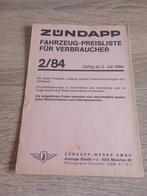 Zundapp prijslijst Duits 2/84, Verzenden, Zo goed als nieuw