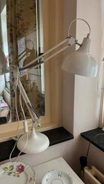 Witte Bureau Lamp met Verstelbare Arm, Ophalen of Verzenden, Zo goed als nieuw, Metaal, Minder dan 100 cm
