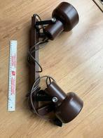 Vintage Bruine Wandlamp met 2 Spotjes Jaren 70, Ophalen of Verzenden, Gebruikt, Metaal