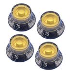 (4pcs) bell shaped knoppen amber zwart bell shaped, Moku Custom Guitars, Nieuw, 4613CB, Ophalen of Verzenden