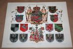 Antieke kleurenlitho - Provinciewapens Pruissen - Ca 1900, Ophalen of Verzenden