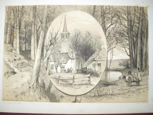 063/ Roozendaal De Zwitserse partij en  de Waterberg 1887, Antiek en Kunst, Kunst | Litho's en Zeefdrukken, Ophalen of Verzenden