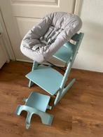 🩵 Aqua Blauw Stokke Tripp Trapp Newborn en Babyset 🩵, Ophalen, Gebruikt, Meegroeistoel, Stoelverkleiner