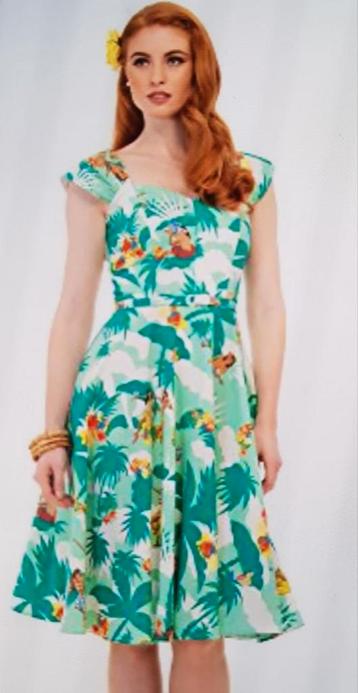 50s Sandra Hawaiian Swing Dress in Green beschikbaar voor biedingen