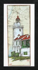 Marken Vuurtoren door Ole West 1998., Ophalen of Verzenden, 1980 tot heden, Ongelopen, Noord-Holland