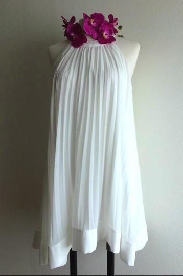 Fantastische witte trouwjurk / feestjurk in plisé organza beschikbaar voor biedingen