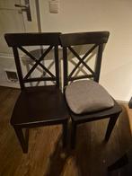 Drie zwarte IKEA stoelen, Huis en Inrichting, Ophalen, Gebruikt, Drie, Zwart