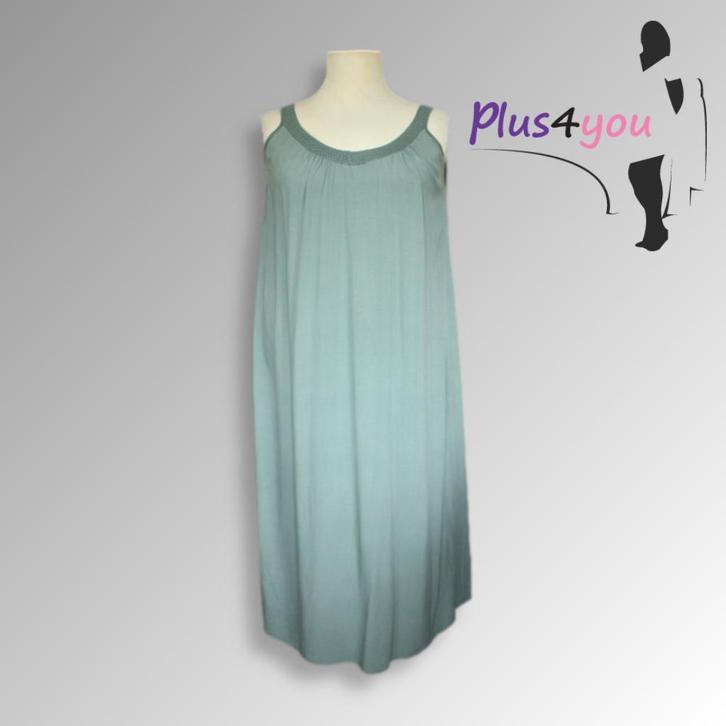 30454 Nieuw Groene jurk Made in Italy mt 44/46/48  K26, Kleding | Dames, Grote Maten, Zo goed als nieuw, Lingerie of Zwemkleding