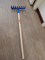 Blauwe kinder hark, Tuin en Terras, Hand-tuingereedschap, Ophalen, Gebruikt, Hark, Onbekend