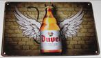 DUVEL : Metalen Bord Duvel Belgisch Blond Bier Met Vleugel, Verzamelen, Biermerken, Nieuw, Reclamebord, Plaat of Schild, Duvel