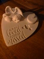 Hartvormige Kandelaar met Engelenvleugels shihtzu, Wit, Nieuw, Ophalen of Verzenden, Kandelaar