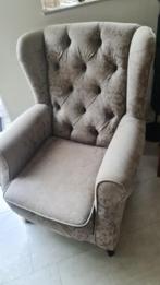 Bruine fauteuil antiek-look, Ophalen, Gebruikt, 75 tot 100 cm, Stof