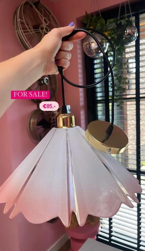 Hanglamp van vintage lamp!, Huis en Inrichting, Lampen | Hanglampen, Nieuw, Minder dan 50 cm, Stof, Ophalen of Verzenden