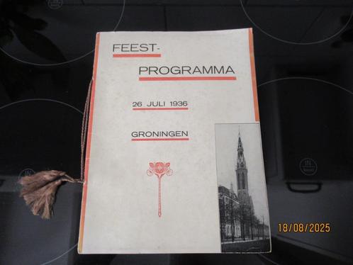 FEESTPROGRAMMA- GRONINGEN- ENSCHEDE - REINIER DE HOSSON-1936, Verzamelen, Overige Verzamelen, Zo goed als nieuw, Ophalen of Verzenden