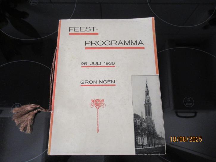 FEESTPROGRAMMA- GRONINGEN- ENSCHEDE - REINIER DE HOSSON-1936, Verzamelen, Overige Verzamelen, Zo goed als nieuw, Ophalen of Verzenden