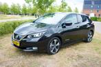 Nissan Leaf 2019 TEKNA-CarPlay-360-ACC-BOSE-LED-BTW, Auto's, USB, Zwart, Leder en Stof, Zwart