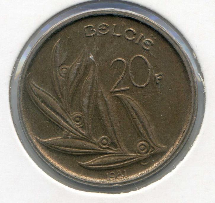 België 20 Francs 1981 Frans en Nederlands Type, Postzegels en Munten, Munten | België, Ophalen of Verzenden