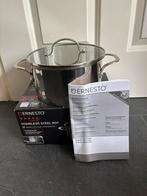 Ernesto professional kookpan 2,5L, 20cm -Nieuw-glazen deksel, Ophalen of Verzenden, Zo goed als nieuw, Rvs, Kookpan of Snelkookpan