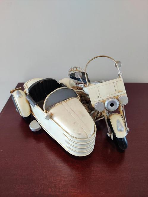Vintage Motor met Zijspan Model, Antiek en Kunst, Antiek | Woonaccessoires, Ophalen of Verzenden