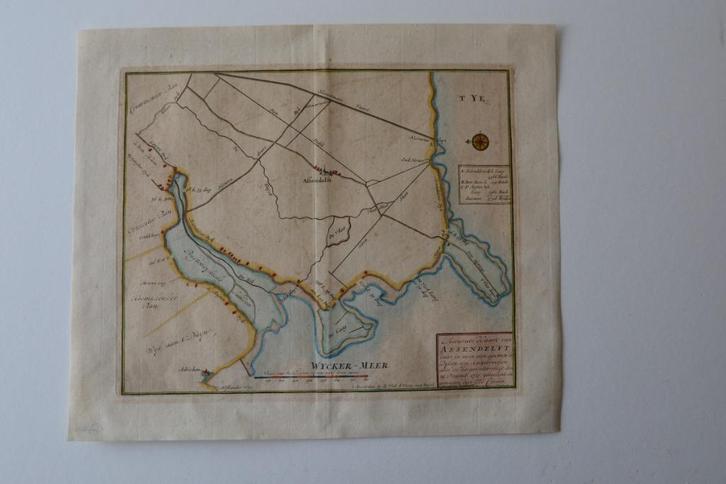 ASSENDELFT ZELDZAME GRAVURE KAART 25 Dec 1717 Watersnood G76, Antiek en Kunst, Kunst | Etsen en Gravures, Verzenden