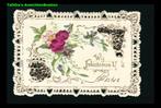Prachtig wenskaartje, brocante versiering M03-07, Verzenden, Voor 1920, Gelopen, Overige thema's