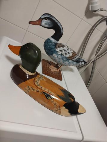 Oude handgesneden en beschilderde decoy eend  beschikbaar voor biedingen