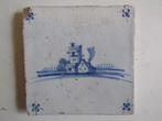 een antieke wandtegel met een boerderijtje, Antiek en Kunst, Ophalen of Verzenden