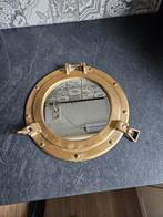 Koperen Patrijspoort met Spiegel - 30 cm, Minder dan 50 cm, Gebruikt, Rond, Ophalen of Verzenden