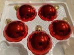 5 * Glazen Kerstballen in Rood 6 cm, Ophalen of Verzenden, Zo goed als nieuw