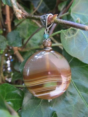 Hanger Mooie Herfst agaat-swarovski kristal zilver beschikbaar voor biedingen