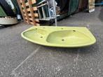 Vintage retro dubbele wasbak – keramiek met zuil, Huis en Inrichting, Badkamer | Badkamermeubels, 100 tot 150 cm, Ophalen of Verzenden