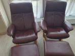 TEAB 2 Draaistoelen relaxstoelen fauteuils met hockers poef, Huis en Inrichting, Fauteuils, Ophalen, Minder dan 75 cm, Hout, Zo goed als nieuw