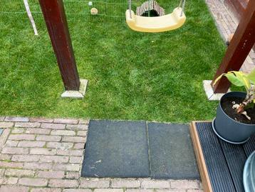 2x Rubber tegels 45 mm - 50 x 50 cm - Zwart beschikbaar voor biedingen