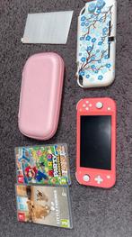 Nintendo Switch Lite Roze, Spelcomputers en Games, Spelcomputers | Nintendo Switch Lite, Ophalen, Roze of Coral, Gebruikt, Met beschermhoes of tas