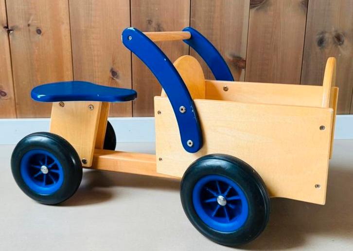 New Classic Toys Kinder Bakfiets - Houten Loopfiets, Kinderen en Baby's, Speelgoed | Buiten | Voertuigen en Loopfietsen, Gebruikt