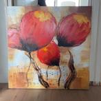 Handgeschilderd schilderij – Rode bloemen – 80x80 cm, Ophalen