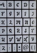 Stencil stickers A4 letters en figuren 04 wit NIEUW