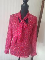 Mooie nette rood met blauwe blouse, sjaalkraag maat M 36 38, Verzenden, Maat 36 (S), Rood, Soho