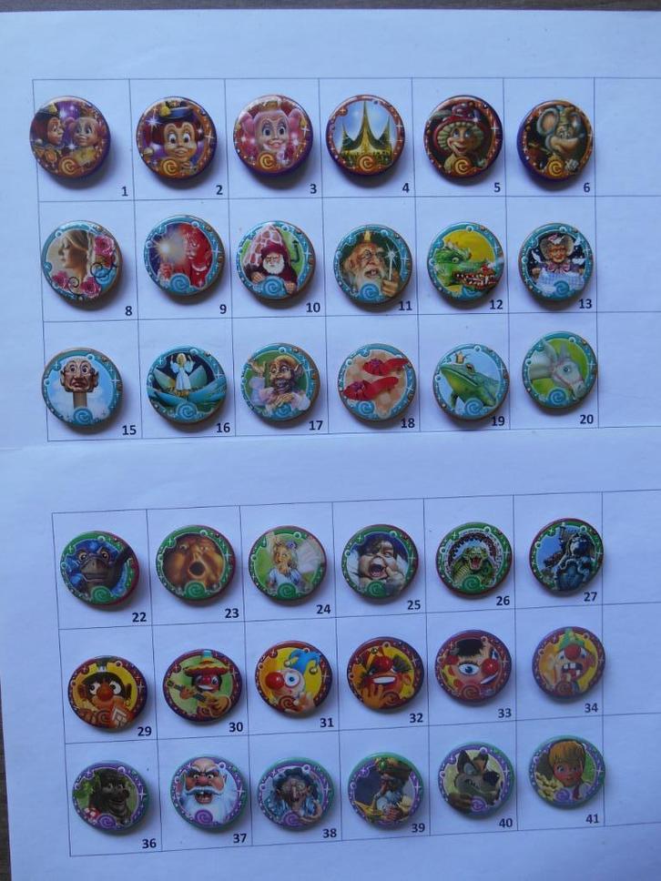 Efteling buttons NOG 35 verschillende 1 euro per stuk, Verzamelen, Speldjes, Pins en Buttons, Gebruikt, Button, Overige onderwerpen