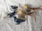 Vintage kerstbal vogels met knijper glas, Gebruikt, Onbekend, Ophalen of Verzenden, Onbekend