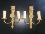 Twee dubbele vuurvergulde Empire wandlampjes, Antiek en Kunst, Antiek | Lampen, Ophalen of Verzenden