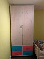 Flexa kledingkast, white wash, bed, kast bureau, Ophalen, Gebruikt, Met hangruimte, 50 tot 75 cm